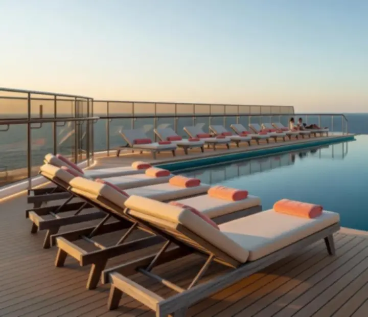 Rooftop infinity pool and sun deck overlooking the ocean